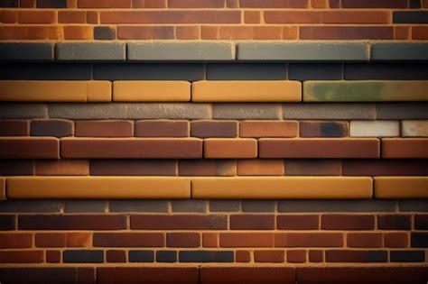 A brick wall with different colors and a white one. | AI-generated image