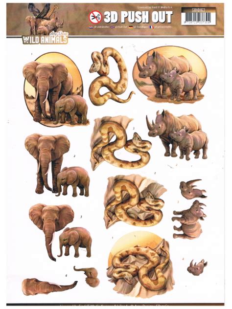 Wild Animalsrhinoelephantsnake Amy Design Wftsb10162 Cardoholic