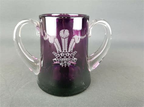 Vintage Wedgwood Glass A Twin Handled Purple Glass Loving Cup Royal