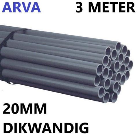 PVC Buis 20mm 3m Donkergrijs Dikwandig Ral 7037 3m Wordt Niet Geleverd