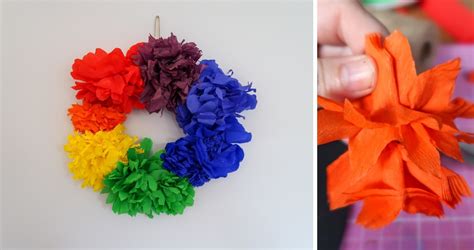 How To Make A Rainbow Paper Flower Wreath Someone S Mum