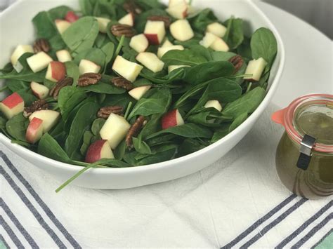 Spinach Apple Pecan Salad With Apple Cider Vinaigrette Modern Homemade