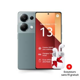 Smartphone Xiaomi Redmi Note 13 Pro 8go 256go vert forêt prix Tunisie