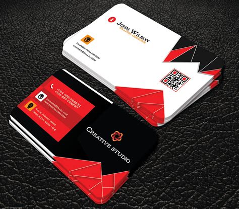 Red and black colour professional business cards vol 51 - professional ...