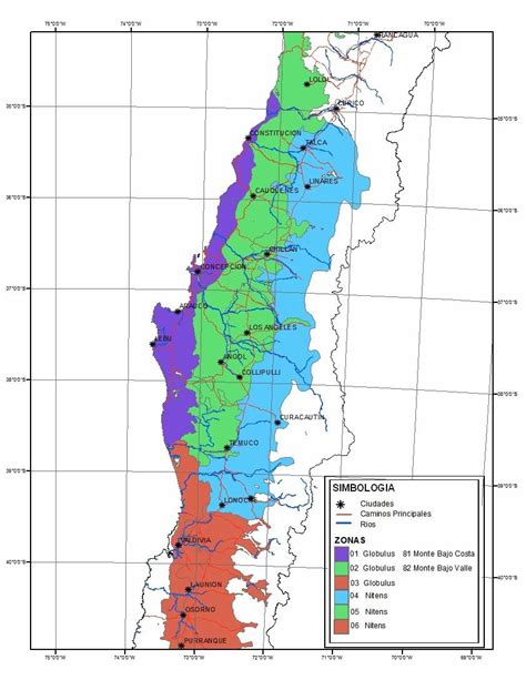 Zonas De Crecimiento De Eucalyptus Globulus Para Monte Alto Y Monte