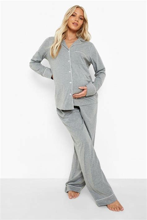 Maternity Jersey Knit Button Pajamas Maternity Pajamas Maternity