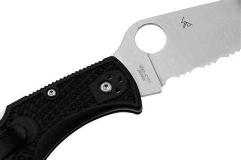 Spyderco Endela Lightweight C243SBK Black FRN, serrated pocket knife ...