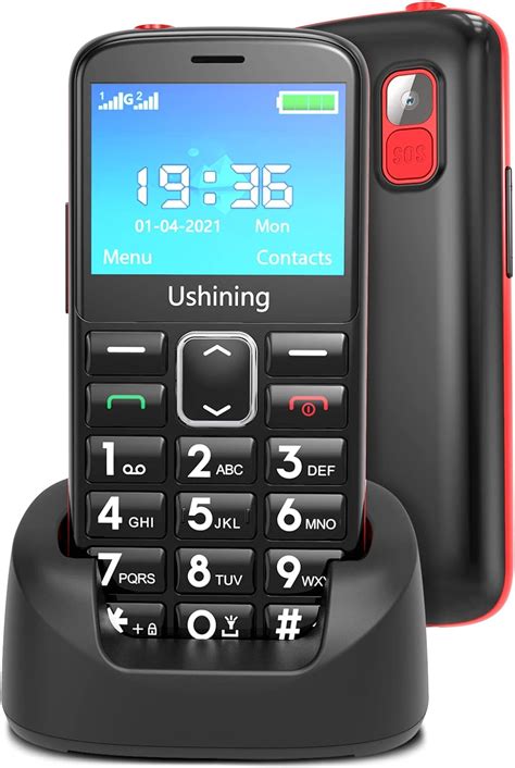 USHINING GSM Téléphone Portable Senior Débloqué Téléphone Portable avec