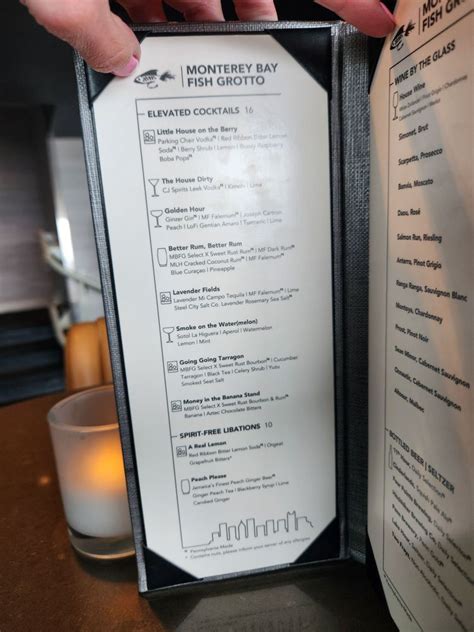 Menu Monterey Bay Fish Grotto