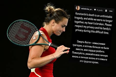 Sabalenka zabrała głos po śmierci Kołcowa Jest oświadczenie tenisistki