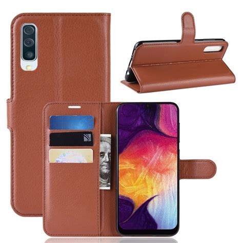 Кожаный чехол- книжка Litchi Texture Samsung Galaxy A50/A30s/A50s ...