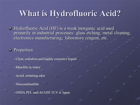 Hydrofluoric Acid Glass Etching