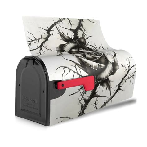 Bingfone Black And White Rose Magnetic Mailbox Cover Standard Size For