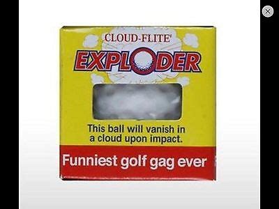 4 EXPLODING TRICK GOLF BALLS Gags Golfing Joke Prank Novelty Funny