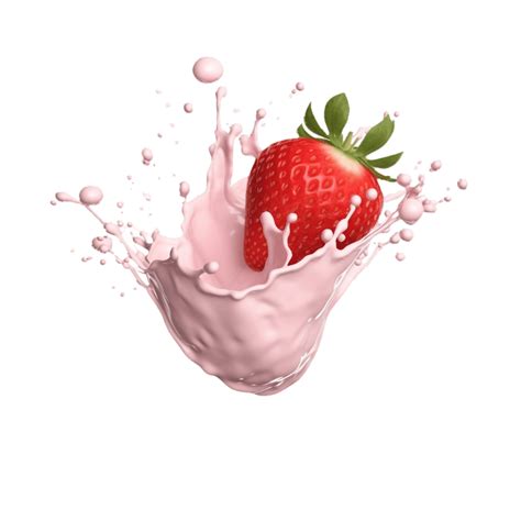 Strawberry Splash With Milk On Transparent Background 27291719 PNG