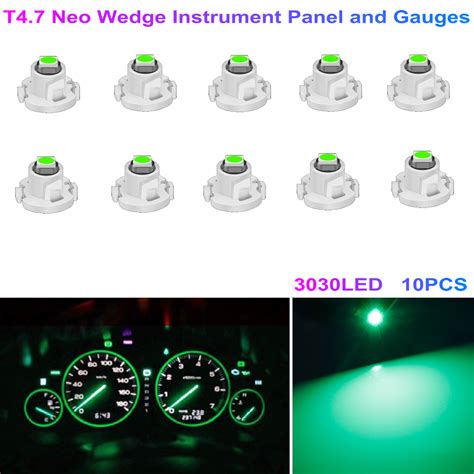 10x T4 7 T5 Green Neo Wedge 3030 LED Dash A C Cliamte Heater Control