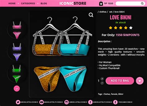 Love Bikini The Sims 4 ICONIC