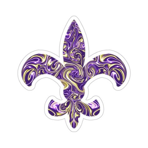 Purple And Gold Lsu Fleur De Lis Sticker Etsy