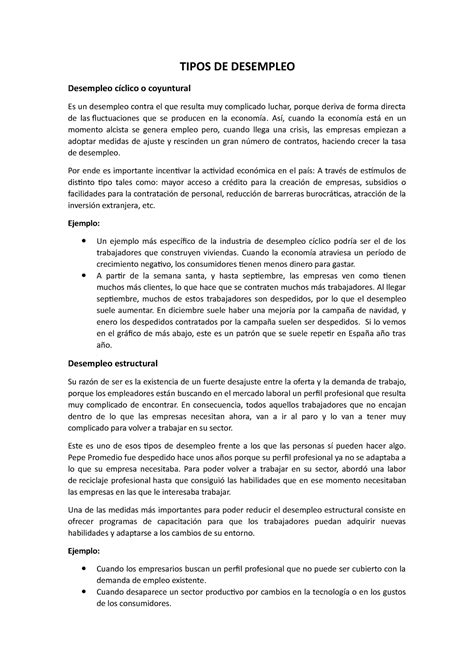 Tipos De Desempleo Xcd Cc Tipos De Desempleo Desempleo Cíclico O