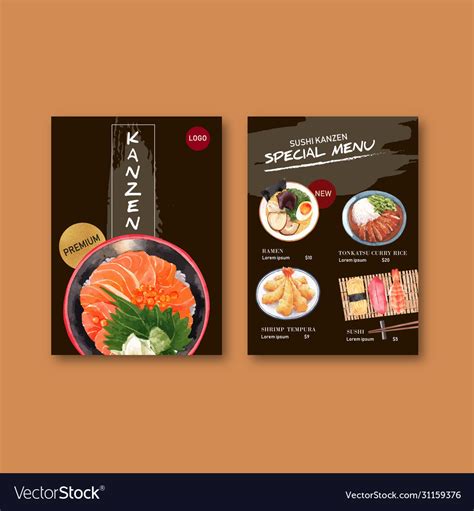 Special Sushi Menu Collection Design Template Vector Image