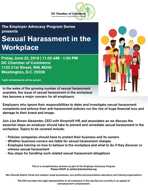 Sexual Harassment Seminar Flyer Dc Chamber Of Commerce