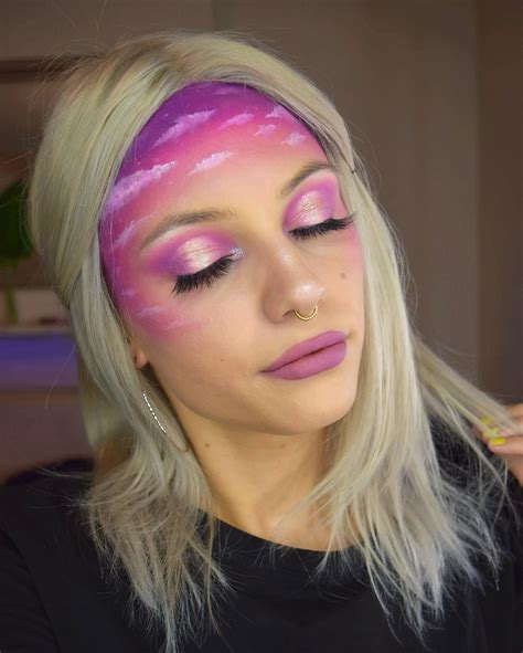 Pink Sky Pink Cloud Makeup Look With Purple Halo Eyeshadow R