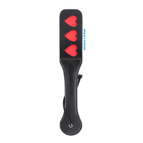 Bdsm Leather Double Red Heart Paddles Bondage Sex Toys Leather Hand