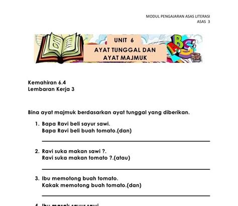 Latihan Ayat Majmuk Tahun 2 Ayat Tunggal Dan Ayat Majmuk Language Malay Grade Level Tahun 3