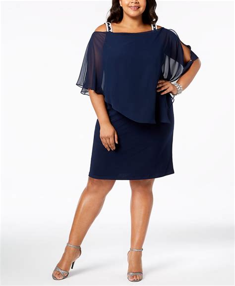 Msk Plus Size Embellished Cold Shoulder Dress Macys