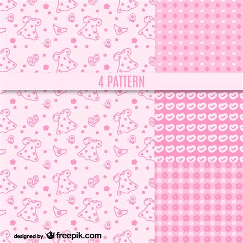 Premium Vector | Pink girly patterns