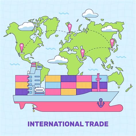 Free Vector Hand Drawn International Trade Illustration