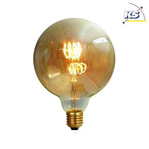 LED Filament Globe E27 G125 4 Fadig 4W 2000K 160lm Dimmbar Rauchglas