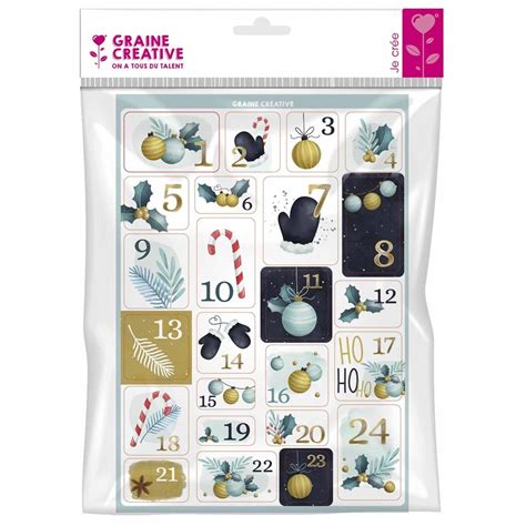 24 stickers Calendrier de l Avent Chic Graine Créative Leroy Merlin