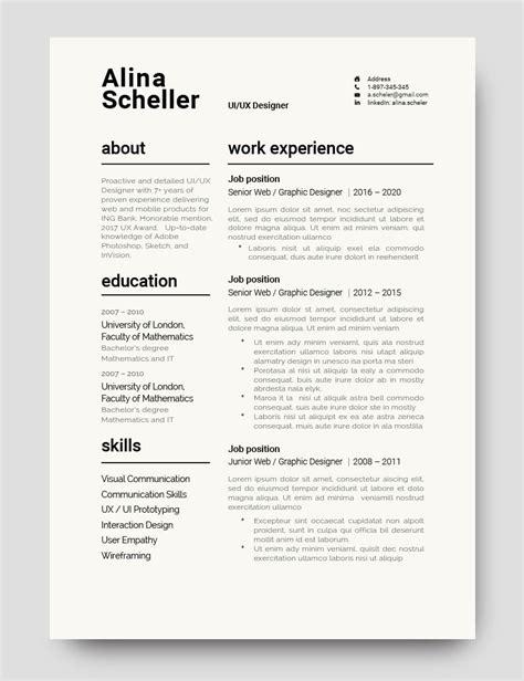 Microsoft Word Resume Template Resume Design Template Resume