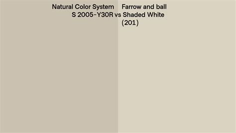 Natural Color System S 2005 Y30R Vs Farrow And Ball Shaded White 201