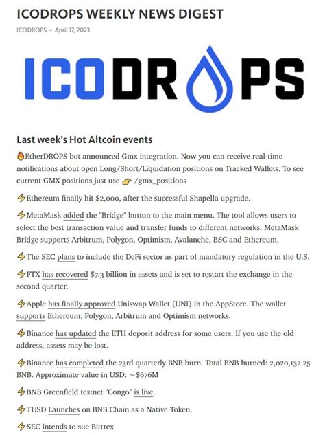 ICO Drops On Twitter Our Weekly News Digest Read Here Https