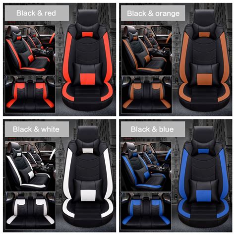 New 8pcs Pu Leather Car Full Surround Seat Cover Cushion Protector Set