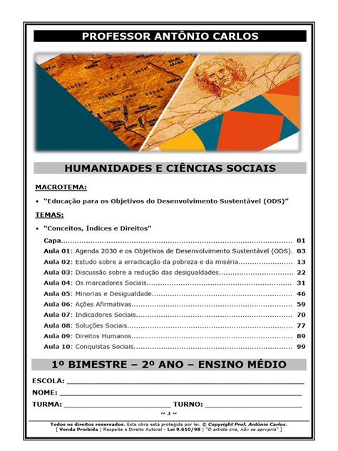 Aula 01 2º Ano 1º Bimestre Humanidades E Ciências Sociais 2024