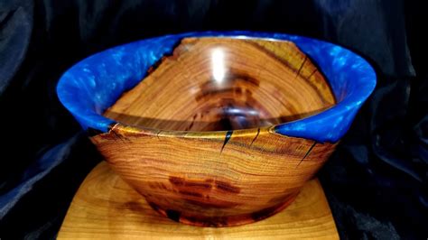 Handmade Wood Epoxy Resin Bowl For Multilple Uses Blue Color Etsy