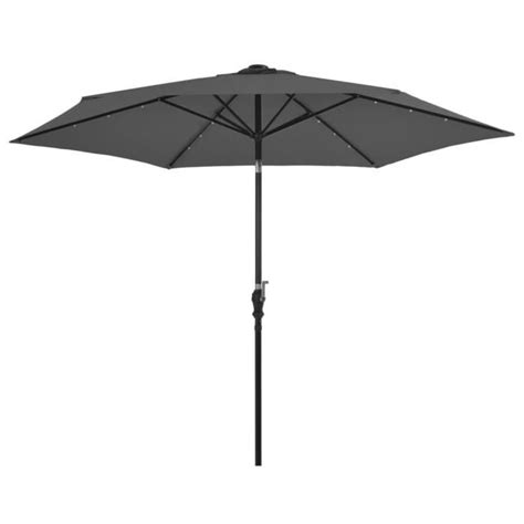 Dioche Parasol D Ext Rieur Avec Led Et M T En Acier Cm Anthracite