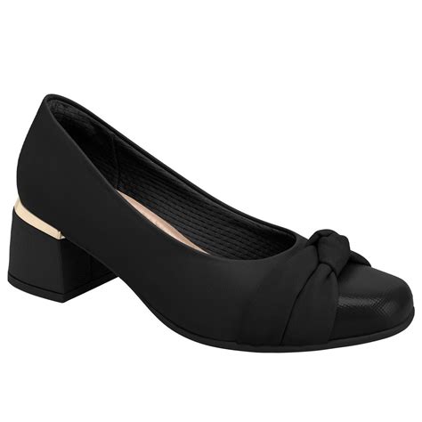 Sapato Scarpin Piccadilly Salto Feminino Preto