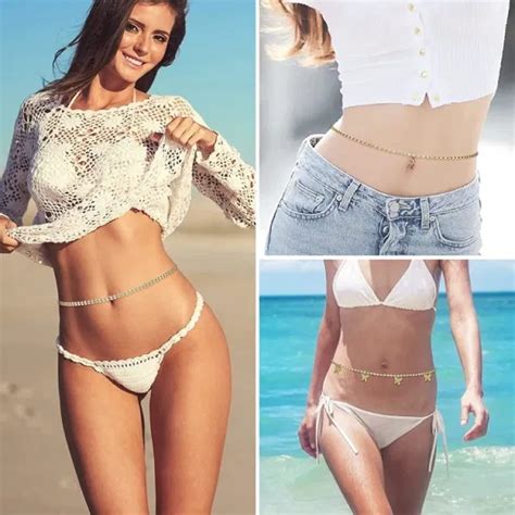 Dropship Pcs Beach Bikini Body Chain For Women Butterfly Rhinestone