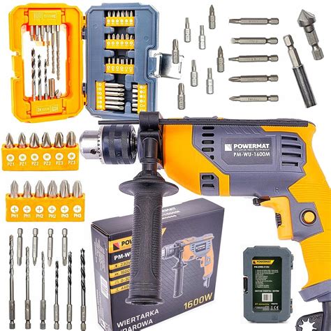 WIERTARKA UDAROWA 230V MOCNA I SUPER ZESTAW 41el PM WU 1600M Cena