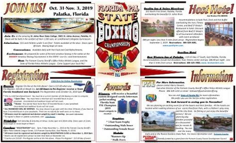 2019 Florida Pal State Boxing Championship Boxer Flyer