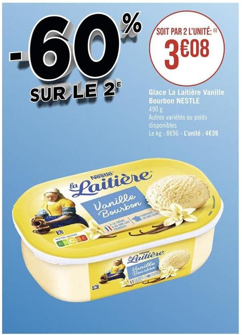 Promo Nestle glace la laitière vanille bourbon chez Hyperfrais