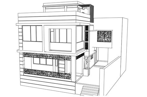 Isometric Drawing Of House