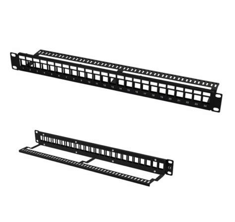 24 Port 1U Blank Modular Unloaded Unshielded Patch Panel