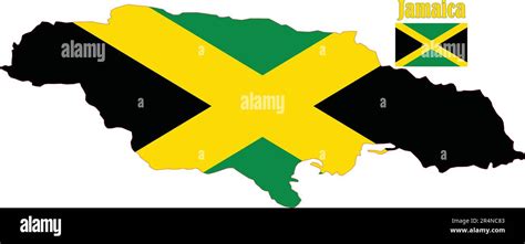 Jamaica Map and Flag Stock Vector Image & Art - Alamy