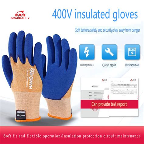 400V Electrical Protector Work Gloves 1 Pair Rubber Insulated Gloves