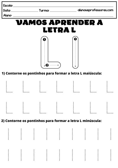 Atividades A Letra L Para Imprimir Alunos E Professores